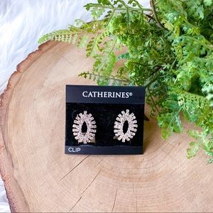 Vintage Rhinestone Silver Chunky Statement Earring